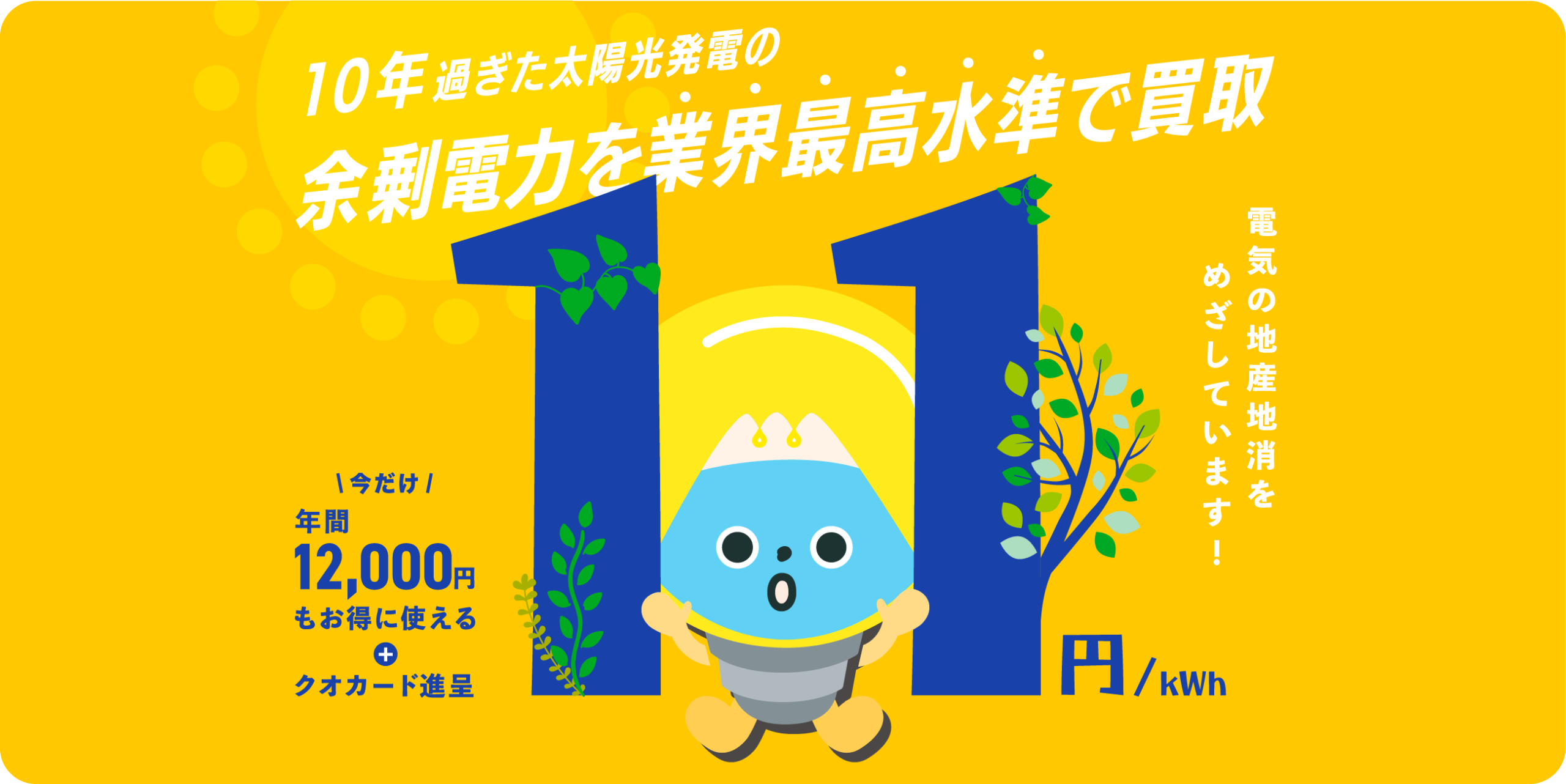 10年過ぎた太陽光発電の余剰電力を業界最高水準で買取